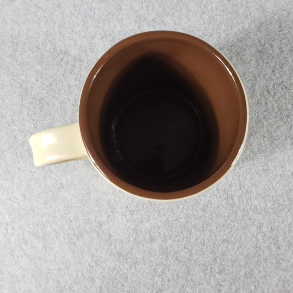 Starbucks Daily Cup 2009 Beige Tan Ceramic Coffee Mug Brown Inside 12oz - Picture 5 of 8